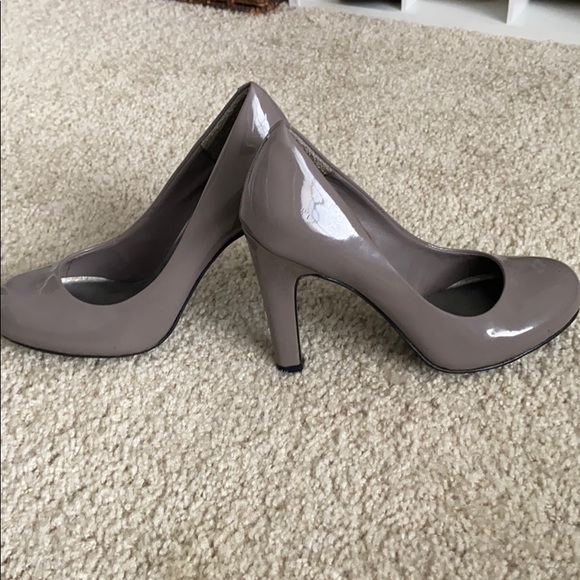 patent grey heels